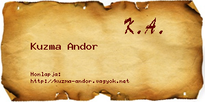Kuzma Andor névjegykártya